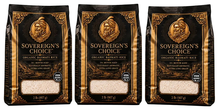 Organic basmati rice bags